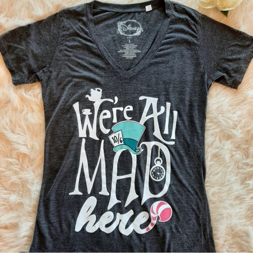 Alice in Wonderland. We’re All Mad Here Disney Tee.